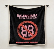 Balenciaga The Blockchain BB Logo Flannel Sofa Throw Blanket BA146